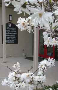 Welcome - Spring - Entrance to St. George's in...